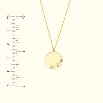 Diamond Stars Medallion Necklace