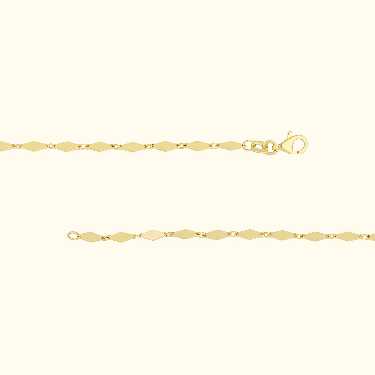 Diamond-Shaped Flat Link Chain