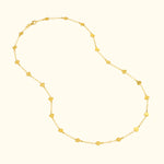 Gold necklace featuring a series of small heart-shaped links.