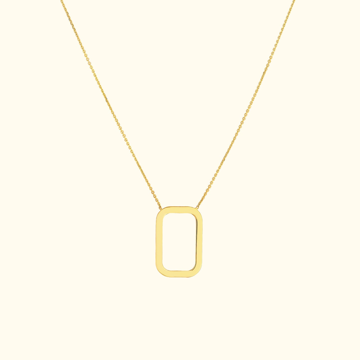 Rounded Rectangle Pendant Necklace