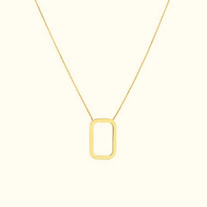 Rounded Rectangle Pendant Necklace