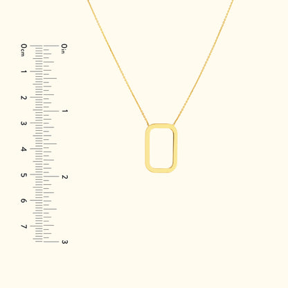 Rounded Rectangle Pendant Necklace