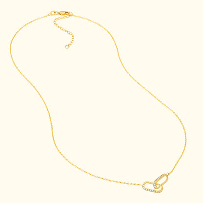 Diamond Paper Clip Links Necklace