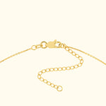 Gold chain with a lobster clasp and adjustable length.