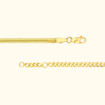 Two gold chains displayed, one with a clasp and one with a simple link design.