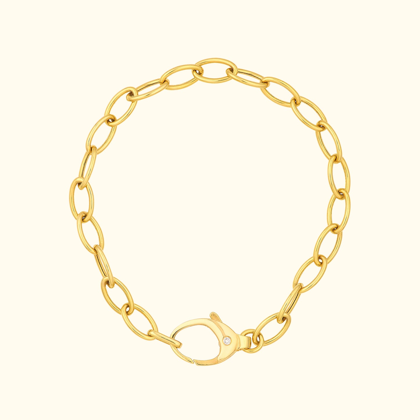 Diamond Pear Lock Oval Link Chain