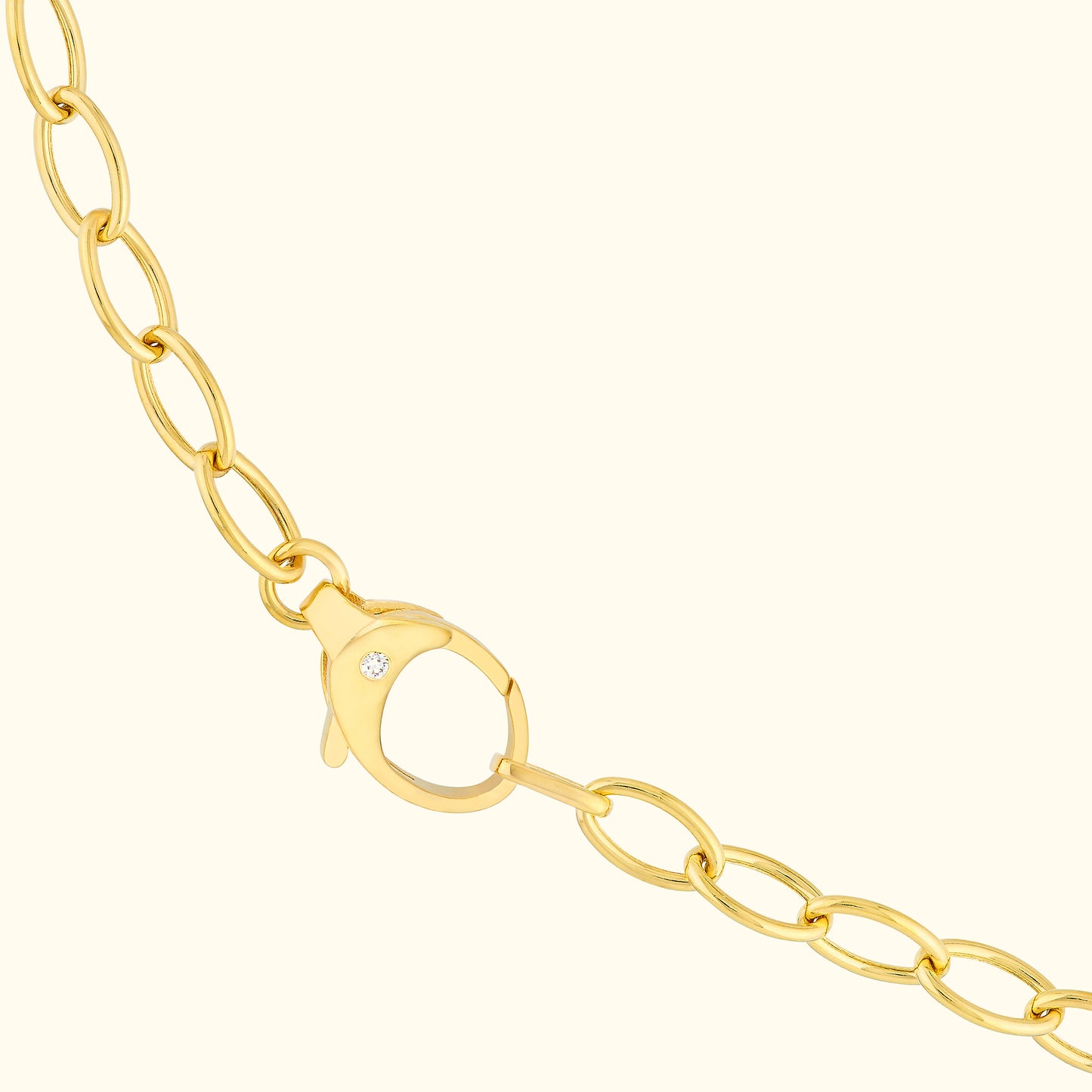 Diamond Pear Lock Oval Link Chain