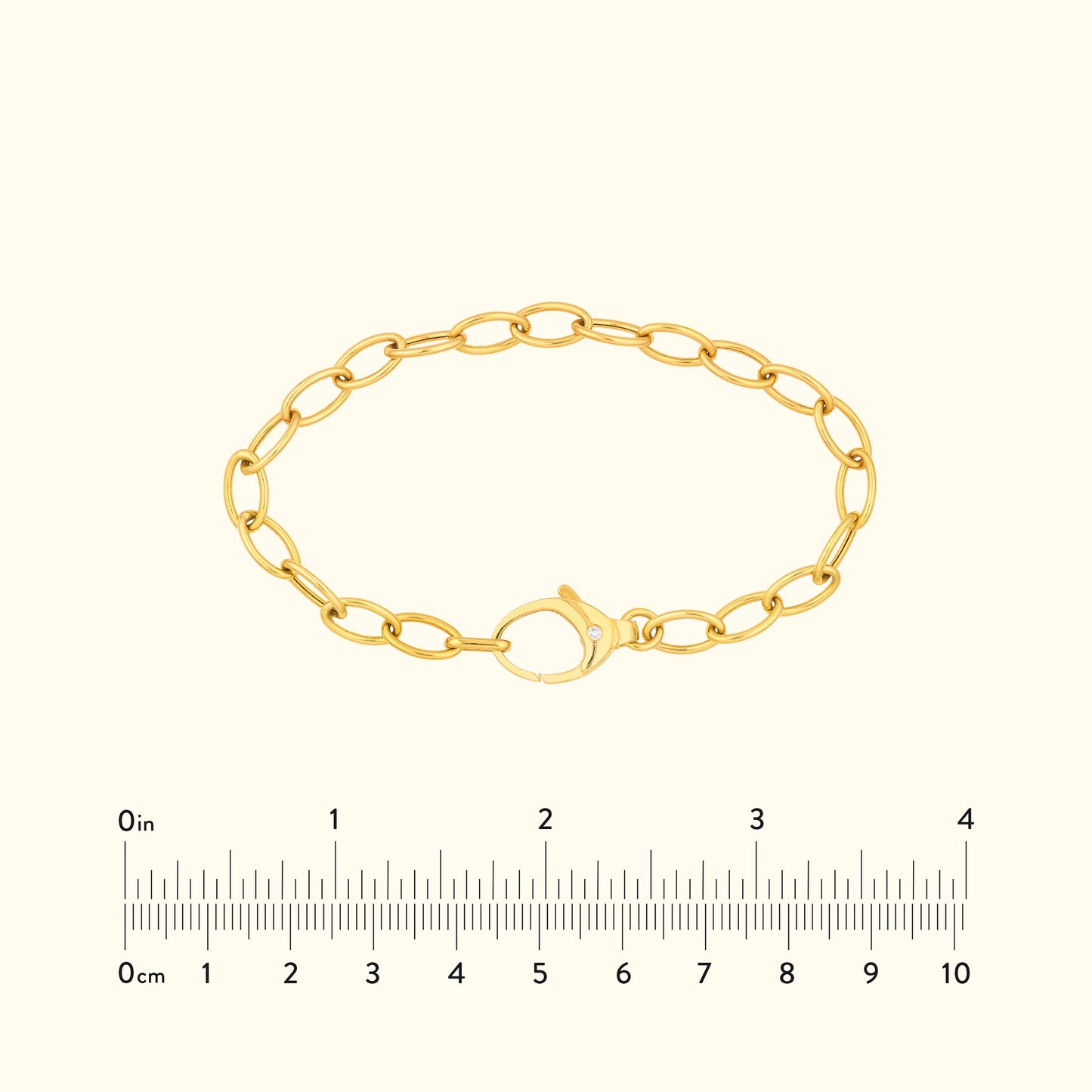 Diamond Pear Lock Oval Link Chain