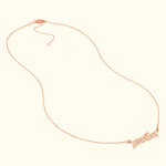 Rose gold necklace featuring the name "Jennifer" in a cursive font.