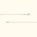 Delicate silver chain necklace with a lobster clasp, displayed on a neutral background.