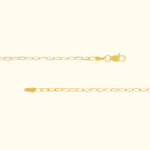 Delicate gold chain necklace with a lobster clasp and simple link design.