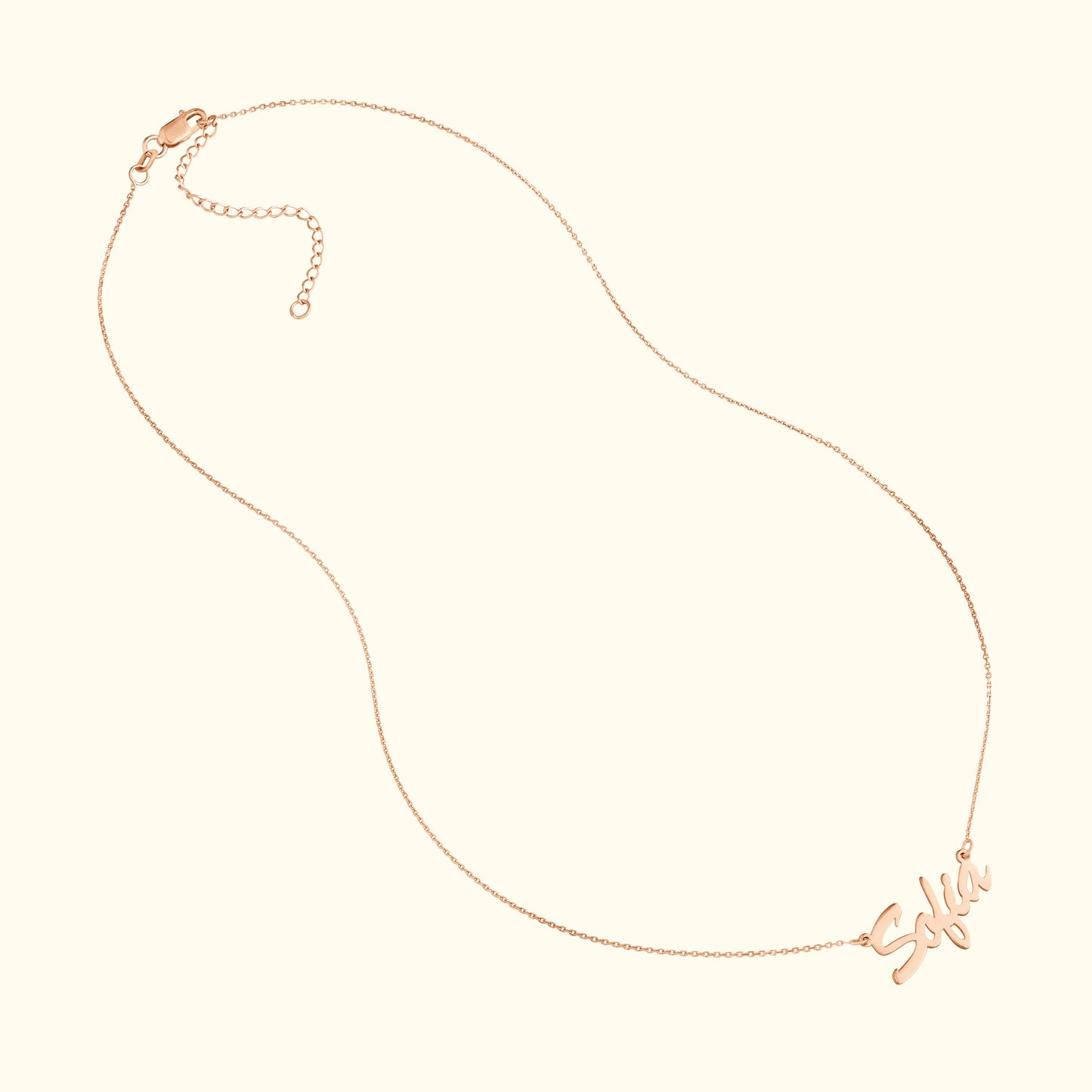 Playful Doodle Nameplate Necklace - 14K Gold