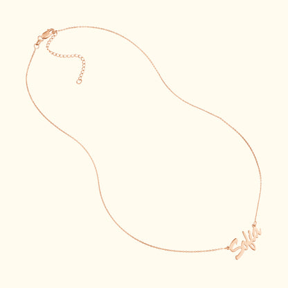 Playful Doodle Nameplate Necklace - 14K Gold