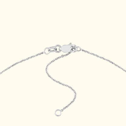 Sterling silver necklace chain with a clasp and adjustable length.