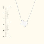 Silver necklace featuring a Texas-shaped pendant, displayed against a light background.