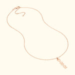 Vertical Gold Numeral Necklace - Block Design