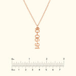 Vertical Gold Numeral Necklace - Block Design
