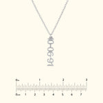 Vertical Gold Numeral Necklace - Block Design