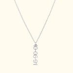 Vertical Gold Numeral Necklace - Block Design