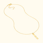 Vertical Gold Numeral Necklace - Block Design