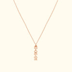 Vertical Block Numeral Necklace