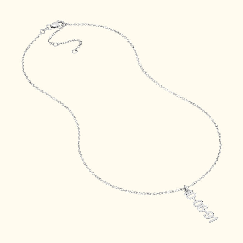 Vertical Block Numeral Necklace