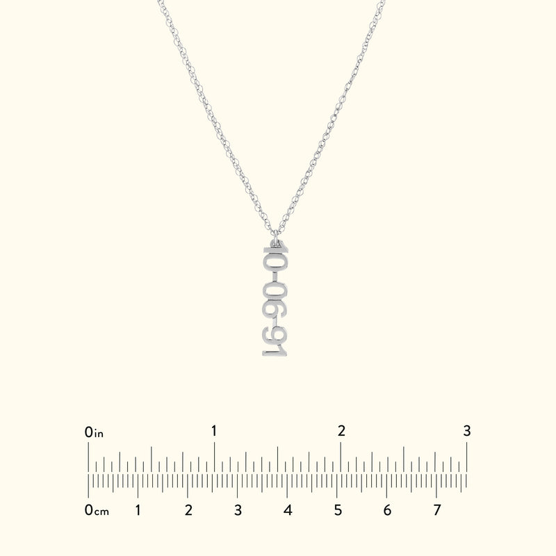 Vertical Block Numeral Necklace