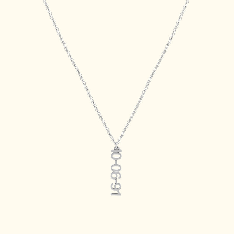 Vertical Block Numeral Necklace