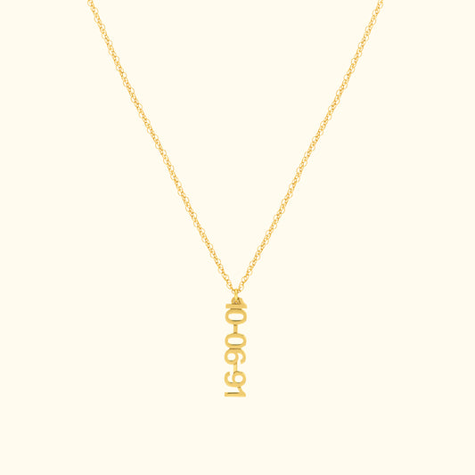 Vertical Block Numeral Necklace