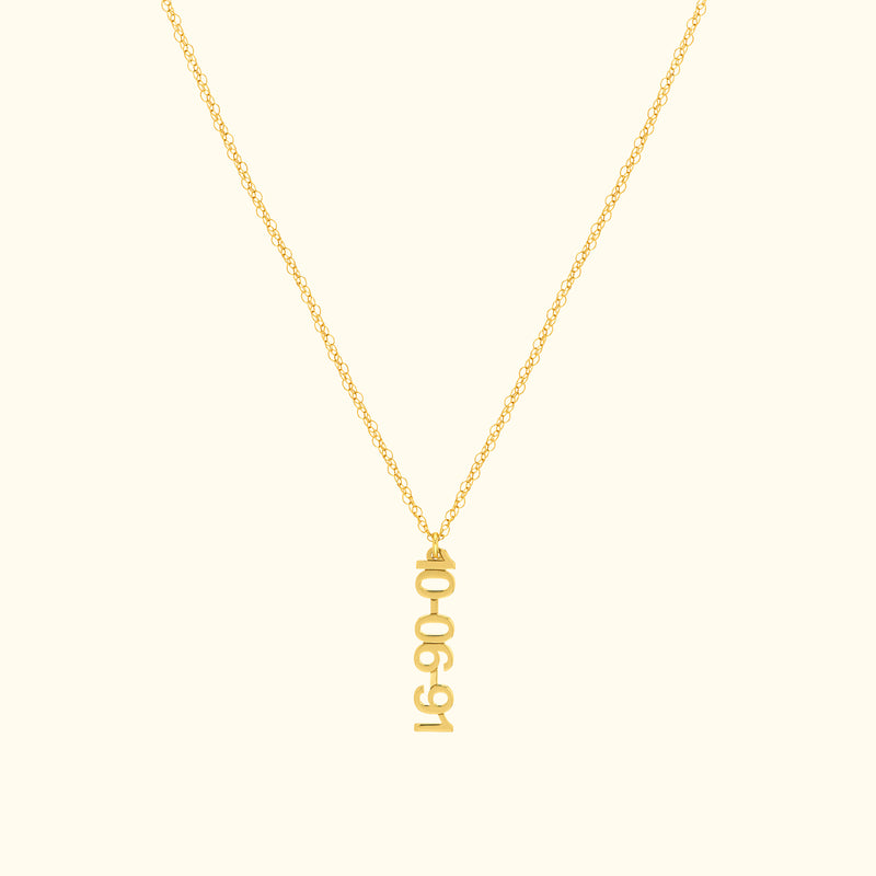 Vertical Block Numeral Necklace