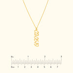 Vertical Script Numeral Necklace ( 7mm)