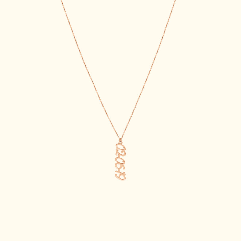 Vertical Script Numeral Necklace