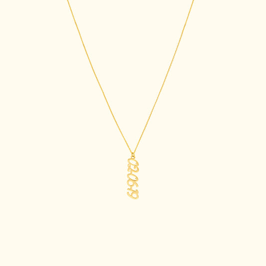 Vertical Script Numeral Necklace