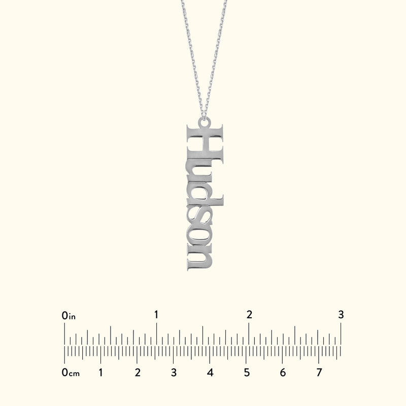 Vertical Typewriter Pendant Necklace - 7mm Customizable