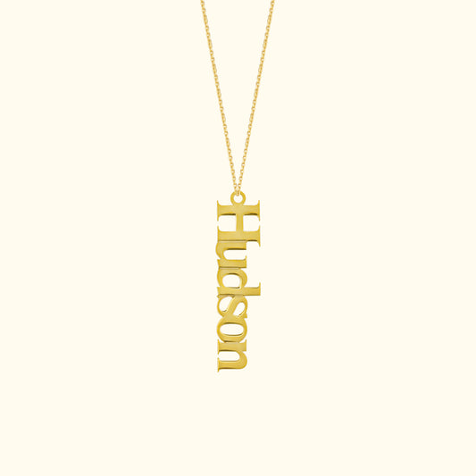 Vertical Typewriter Pendant Necklace - 7mm Customizable