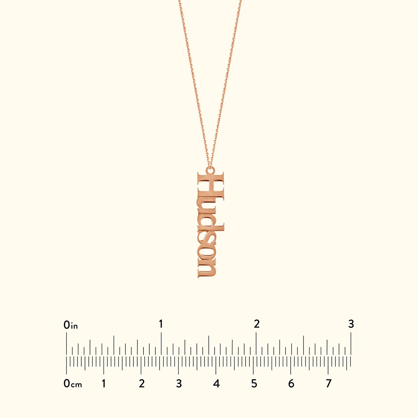 Vertical Typewriter Pendant Necklace - 5mm Customizable