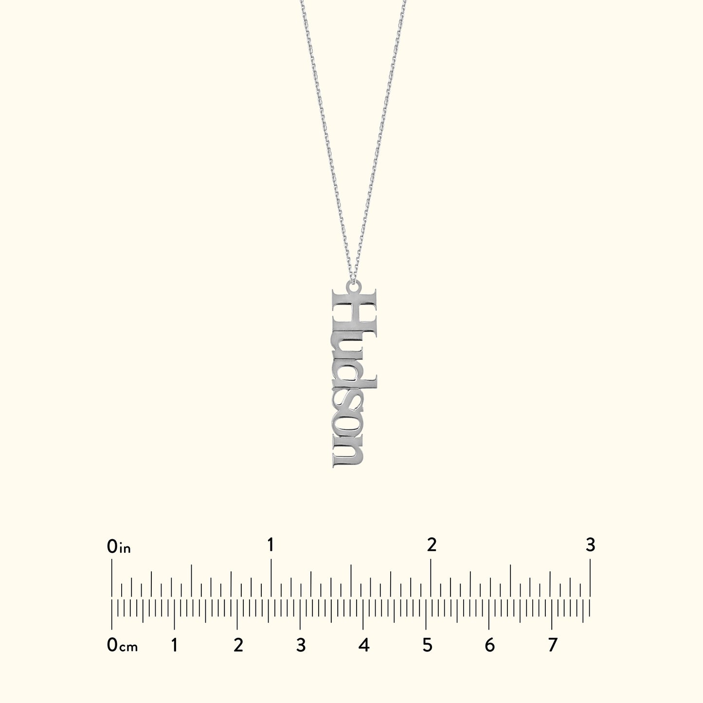 Vertical Typewriter Pendant Necklace - 5mm Customizable