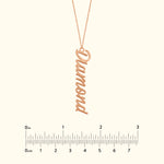 Vertical Script Font Necklace