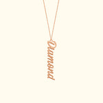 Vertical Script Font Necklace