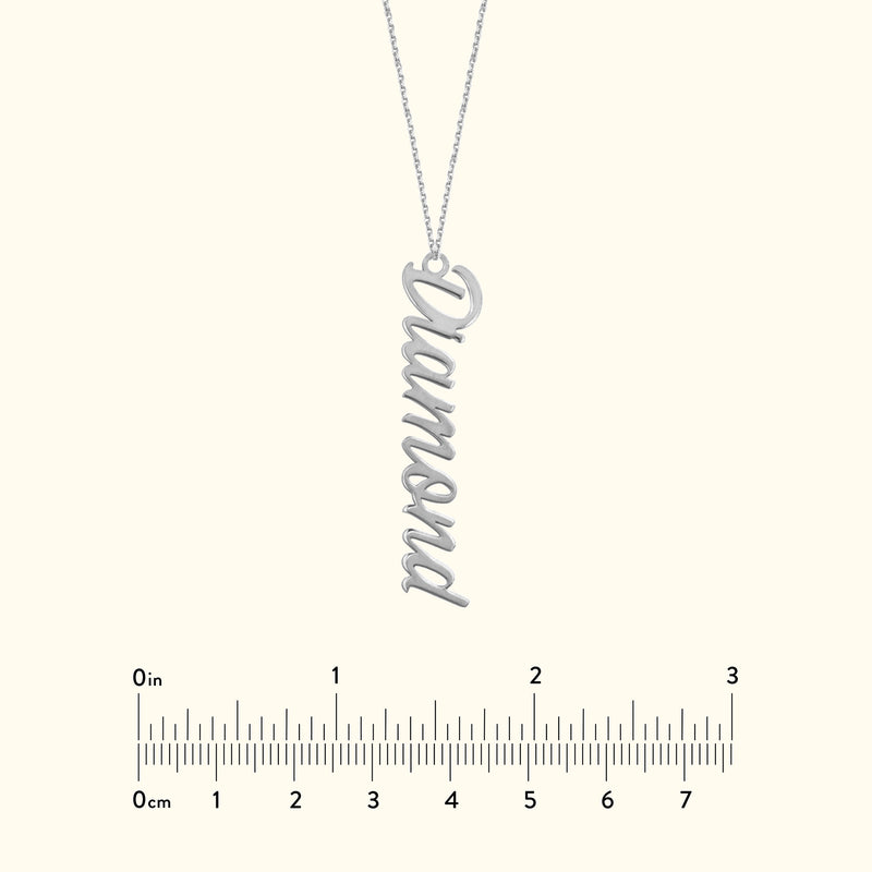 Vertical Script Font Necklace