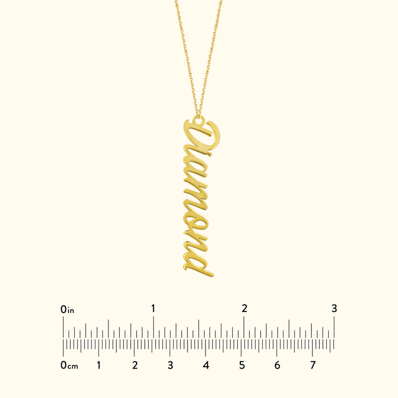 Vertical Script Font Necklace