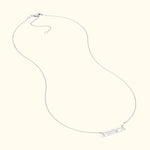 Silver necklace with a chain and personalized name "JESSICA" as the centerpiece.