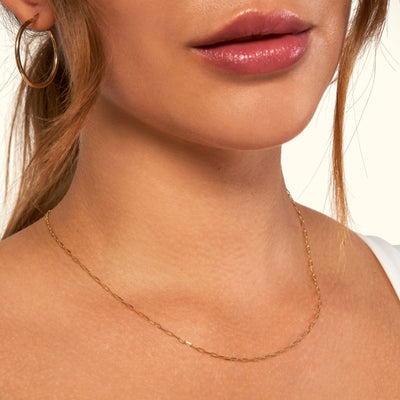 Thin Paper Clip Chain Necklace