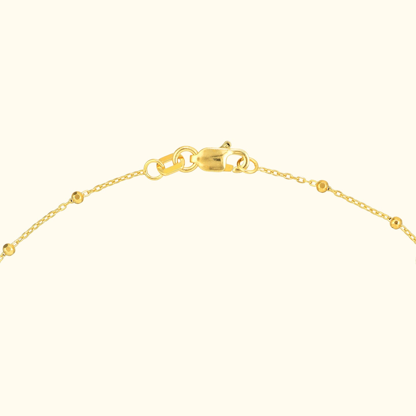 Faceted Bead Saturn Chain Anklet 10"