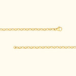 Gold chain bracelet with a clasp, displayed on a light background.