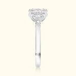 Elegant diamond engagement ring with a sleek white gold band.