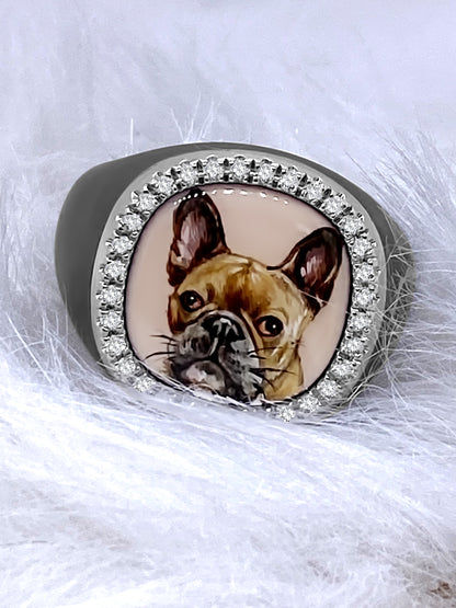 The Billig Custom Hand-Painted Pet Pawtrait Ring