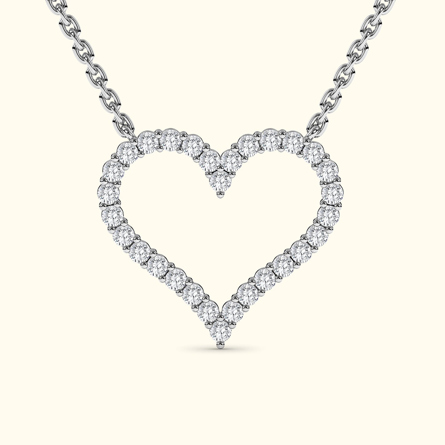 Open Heart Diamond Necklace