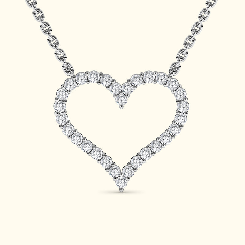 Open Heart Diamond Necklace