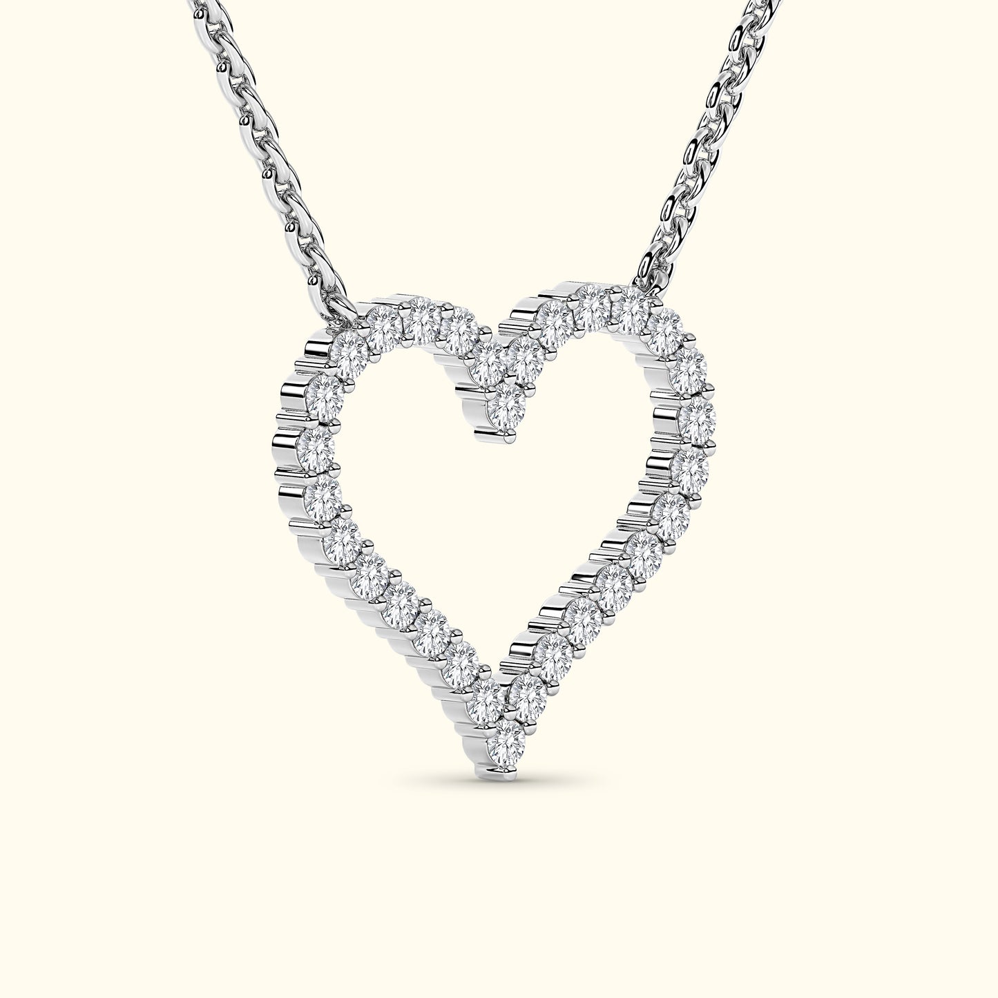 Open Heart Diamond Necklace